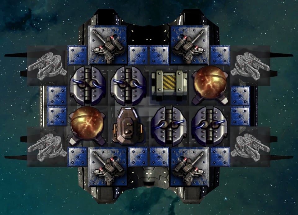 The HDP OK1 ES 1R has Orbital Kinetic Cannons with four Energy Shields and Reactive Armor, running on Nuclear power. 